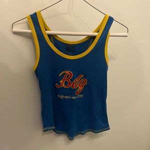 Blue, yellow and red BDG tank top